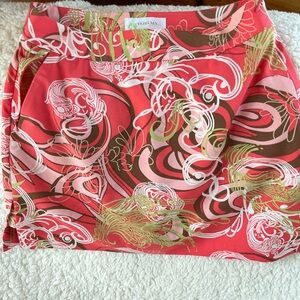 TEHAMA Pink and Green Floral Golf Skort